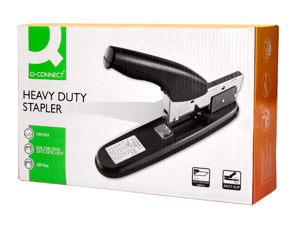 AGRAFEUSE Q-CONNECT GRANDE CAP ACIT CONOMIQUE CAPACIT 150F COLORIS NOIR MTAL