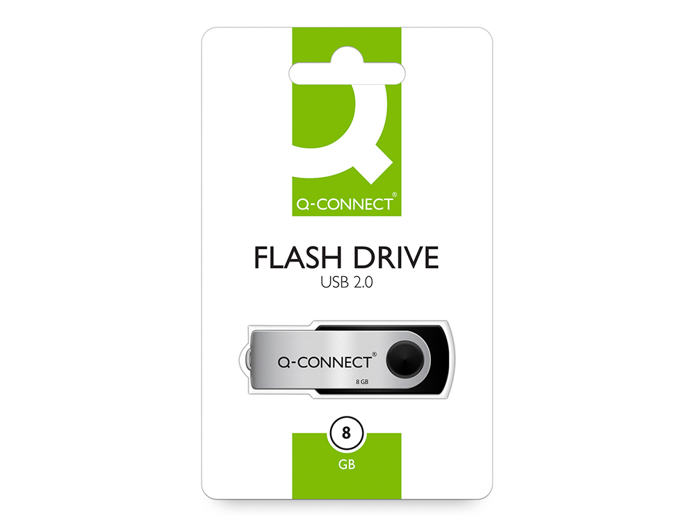 CL USB Q-CONNECT 2.0 8GB VITESSE LECTURE 15MB/S CRITURE 5MB/S CAPUCHON ROTATIF