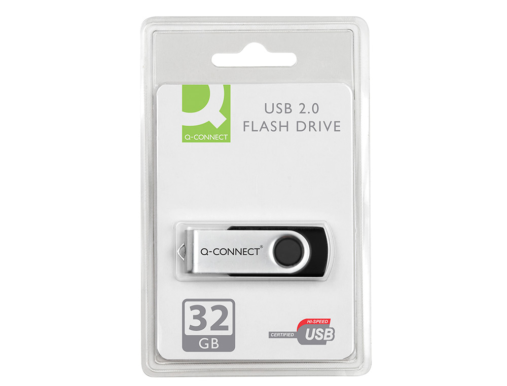 CL USB Q-CONNECT 2.0 32GB VITESSE LECTURE 18MB/S CRITURE 12MB/S CAPUCHON ROTATIF