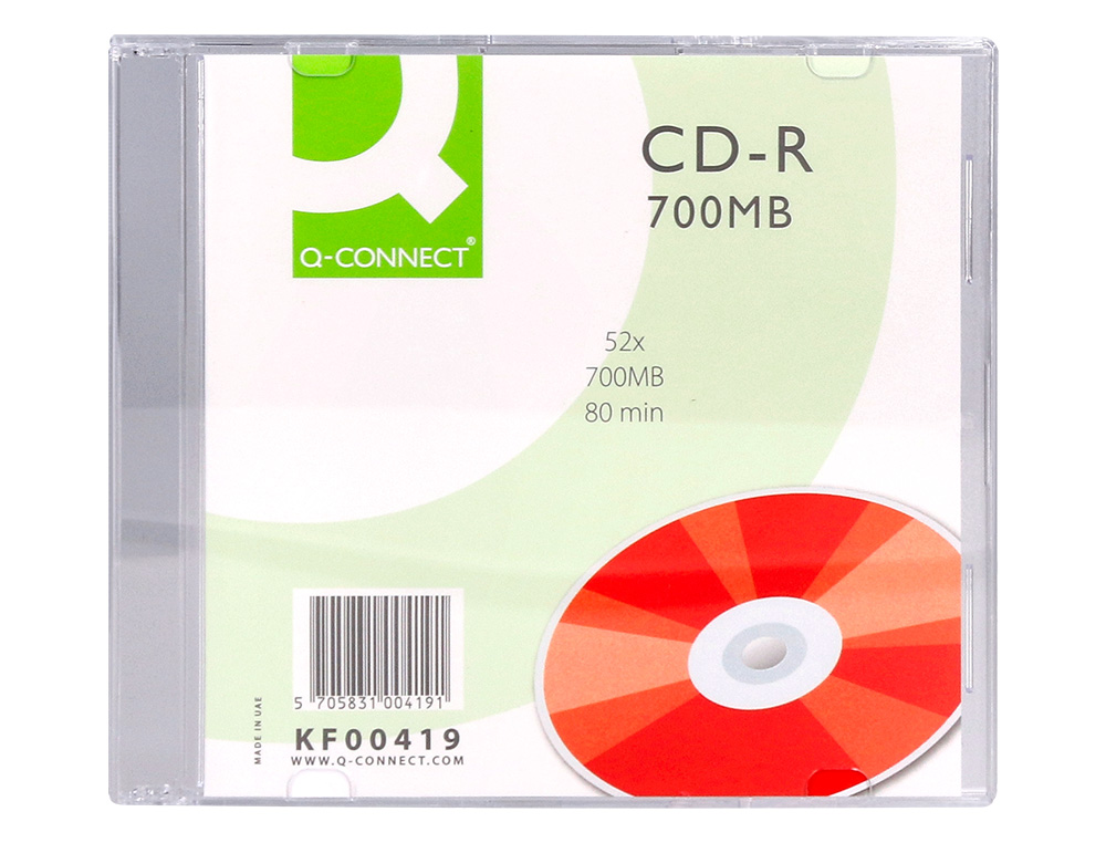 CD-R Q-CONNECT 700MB 80MIN BOTIER SLIM 10 UN