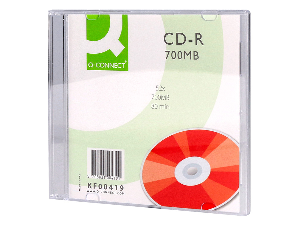 CD-R Q-CONNECT 700MB 80MIN BOTIER SLIM 10 UN