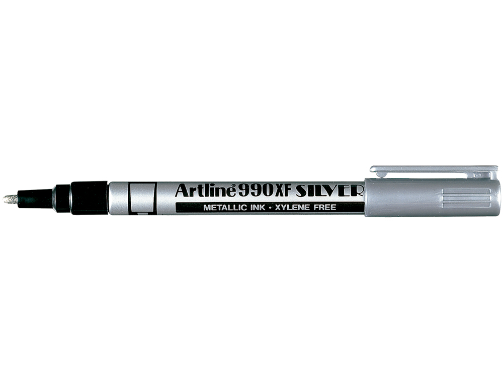 MARQUEUR ARTLINE PERMANENT POINTE FINE CONIQUE 1.2MM TOUS SUPPORTS CORPS MTAL ENCRE PIGMENTE RSISTE EAU ARGENT