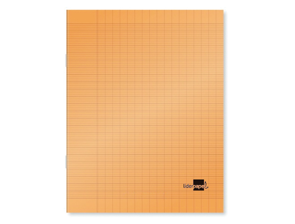 CAHIER PIQU LIDERPAPEL COUVERTURE PLASTIQUE SOUPLE A5+ 17X22CM 90G 96 PAGES SYS COLORIS ORANGE