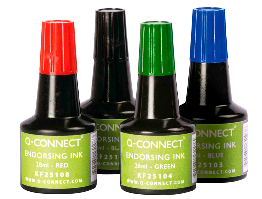 ENCRE À TAMPONS Q-CONNECT POUR FEUTRE OU MOUSSE COLORIS BLEU FLACON 28ML