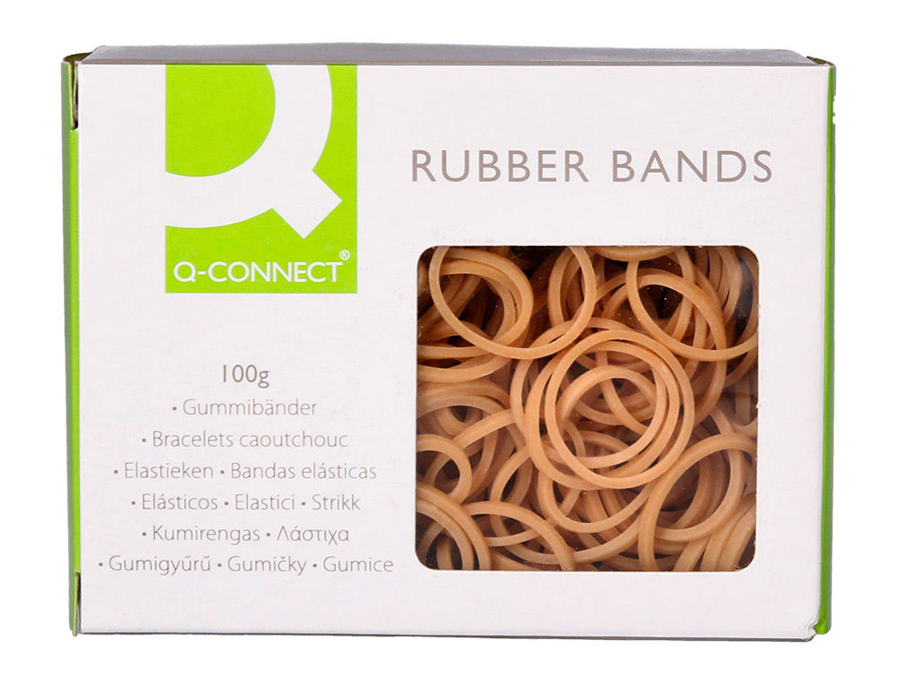 BRACELET CAOUTCHOUC Q-CONNECT N.3 30X2MM BOÎTE FENÊTRE 100G