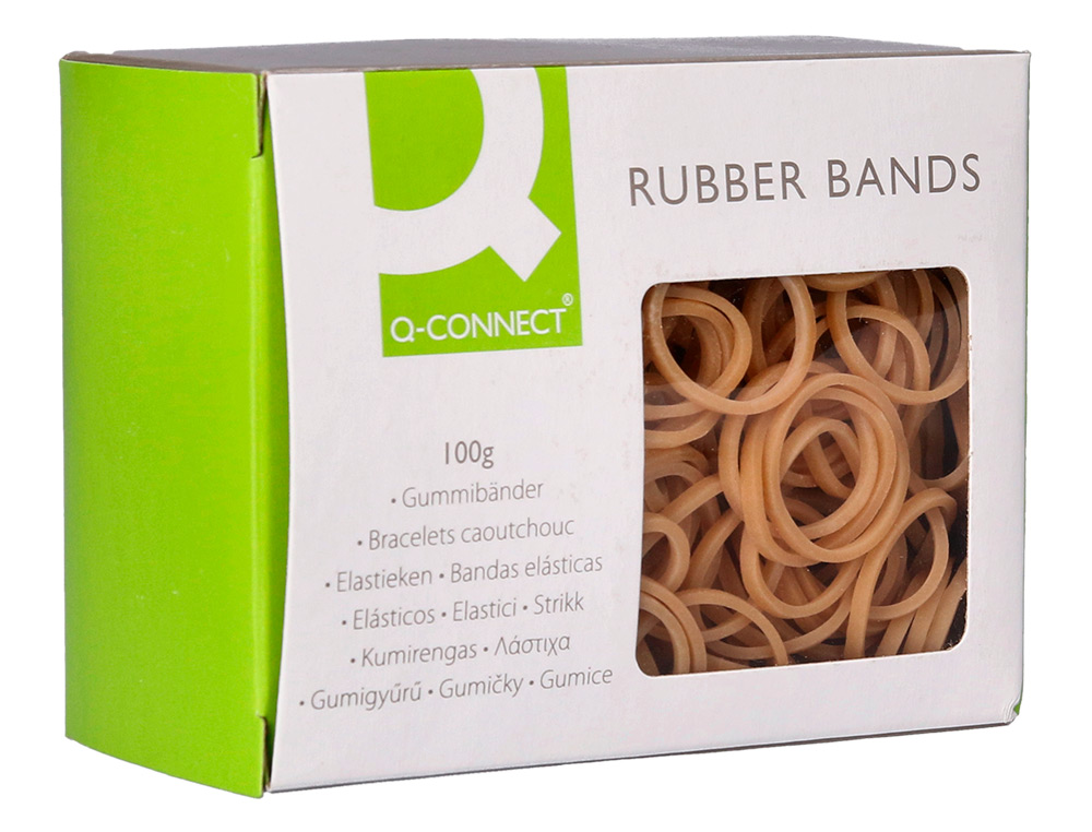 BRACELET CAOUTCHOUC Q-CONNECT N.3 30X2MM BOÎTE FENÊTRE 100G