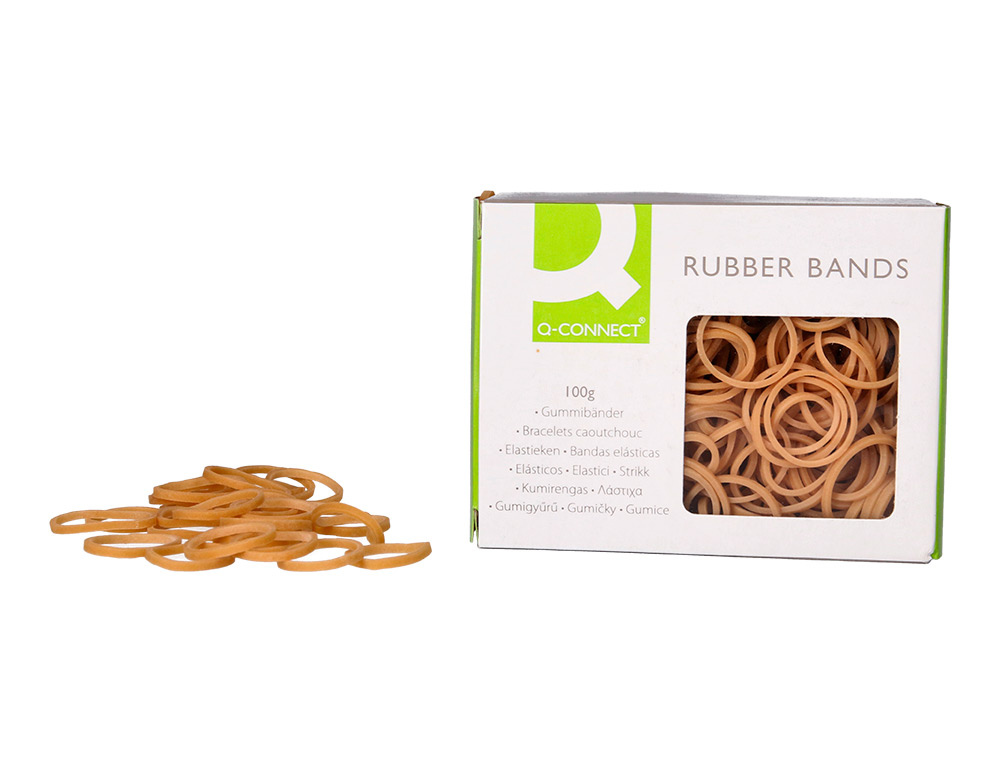 BRACELET CAOUTCHOUC Q-CONNECT N.3 30X2MM BOÎTE FENÊTRE 100G