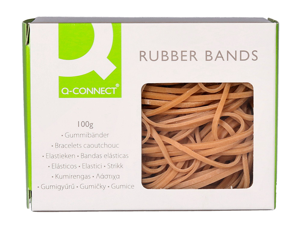 BRACELET CAOUTCHOUC Q-CONNECT N.12 120X2MM BOTE FENTRE 100G