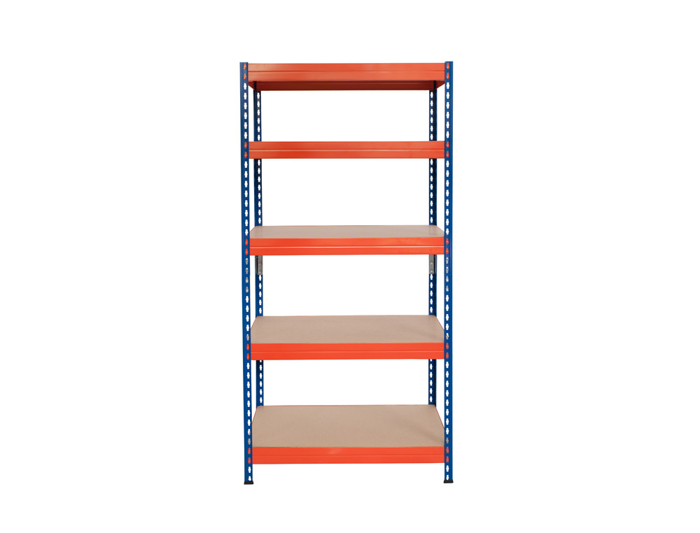 ÉTAGÈRE MÉTALLIQUE AR 5 TABLETTES SUPPORTE 200KG/TABLETTE 180X90X40CM COLORIS BLEU/ORANGE