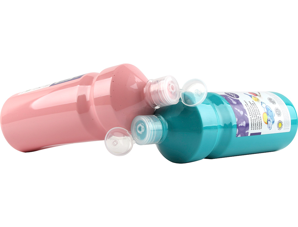 GOUACHE SCOLAIRE LIDERPAPEL LIQUIDE LAVABLE FERMETURE SCURIT BRILLANTE COLORIS ROUGE FLACON 1000ML