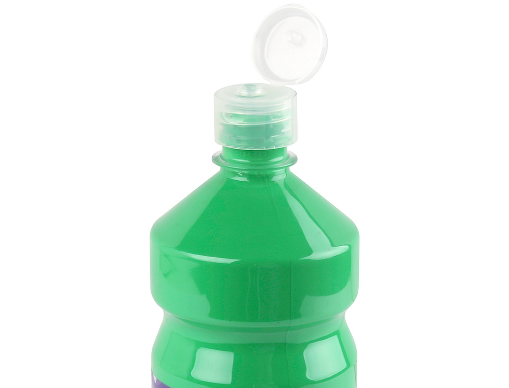 GOUACHE SCOLAIRE LIDERPAPEL LIQUIDE LAVABLE FERMETURE SCURIT BRILLANTE COLORIS VERT FLACON 1000ML