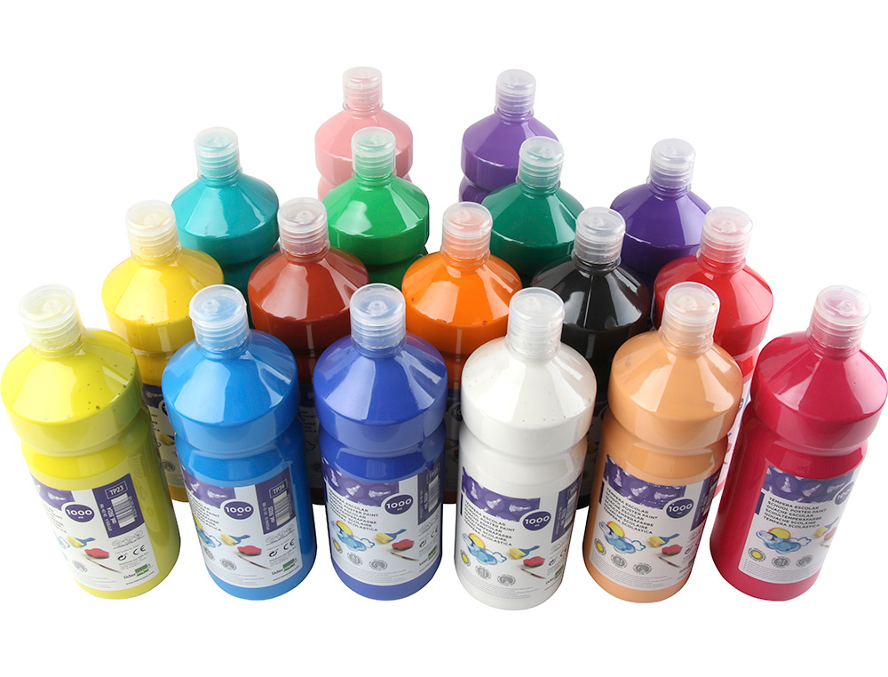 GOUACHE SCOLAIRE LIDERPAPEL LIQUIDE LAVABLE FERMETURE SCURIT BRILLANTE COLORIS MARRON FLACON 1000ML