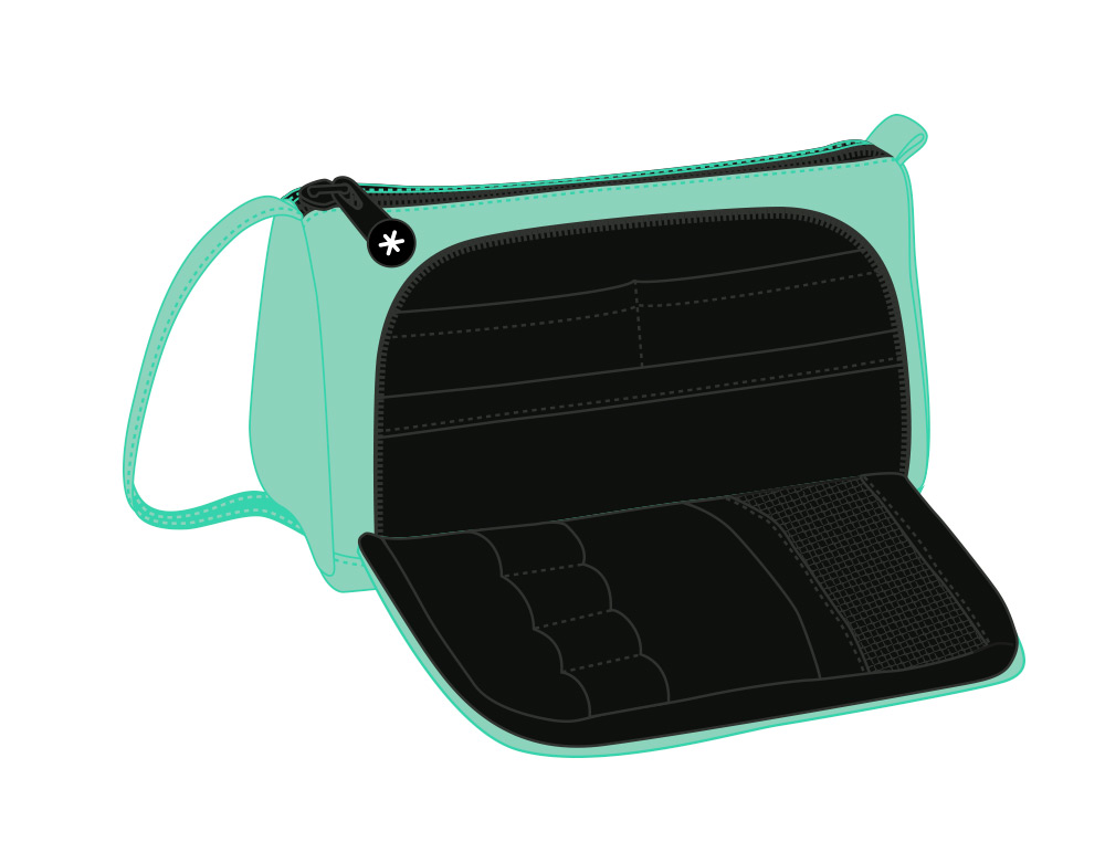 TROUSSE LARGE ANTARTIK AVEC POCHE FRONTALE GRANDE         OUVERTURE 110X85X200 MM       MENTHE