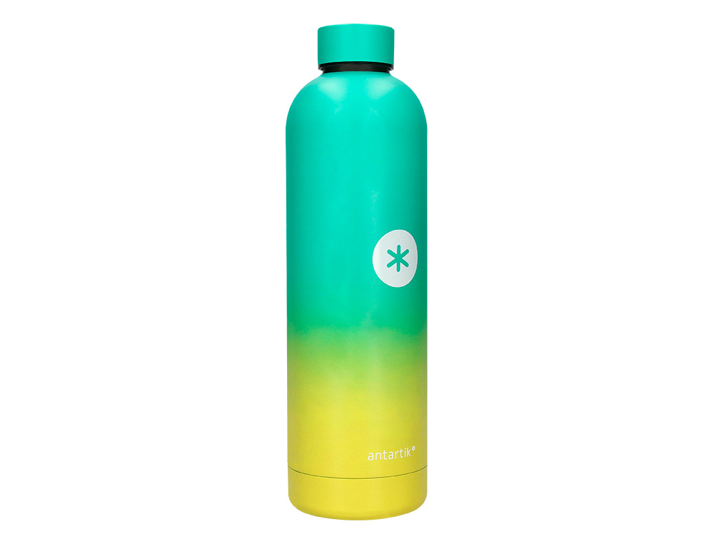 BOUTEILLE ISOTHERME ANTARTIK ACIER INOXYDABLE SANS BPA     750ML COLORIS VERT/JAUNE