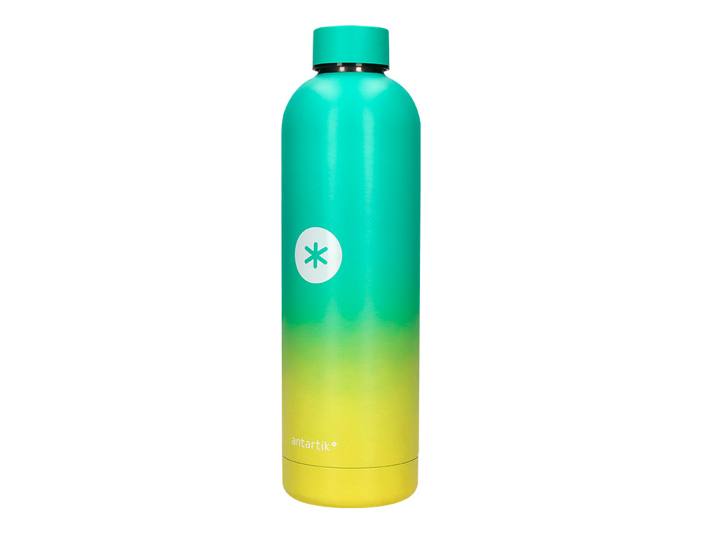 BOUTEILLE ISOTHERME ANTARTIK ACIER INOXYDABLE SANS BPA     750ML COLORIS VERT/JAUNE
