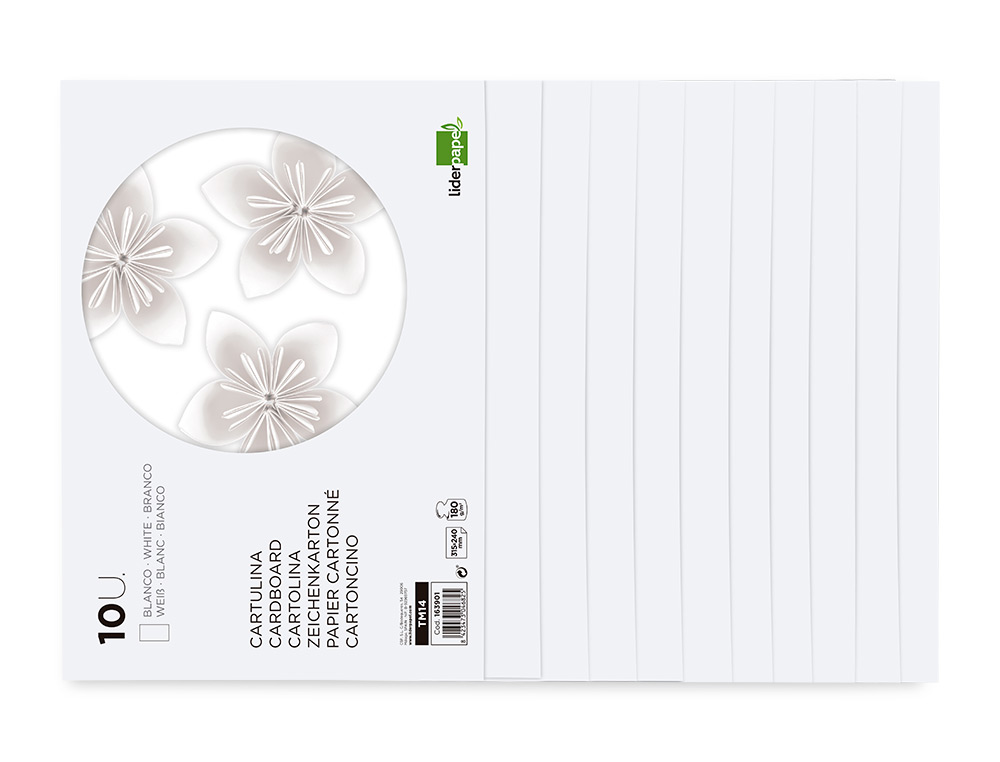 BLOC PAPIER DESSIN LIDERPAPEL 240X315MM 180G/M2 10F COLORIS BLANC