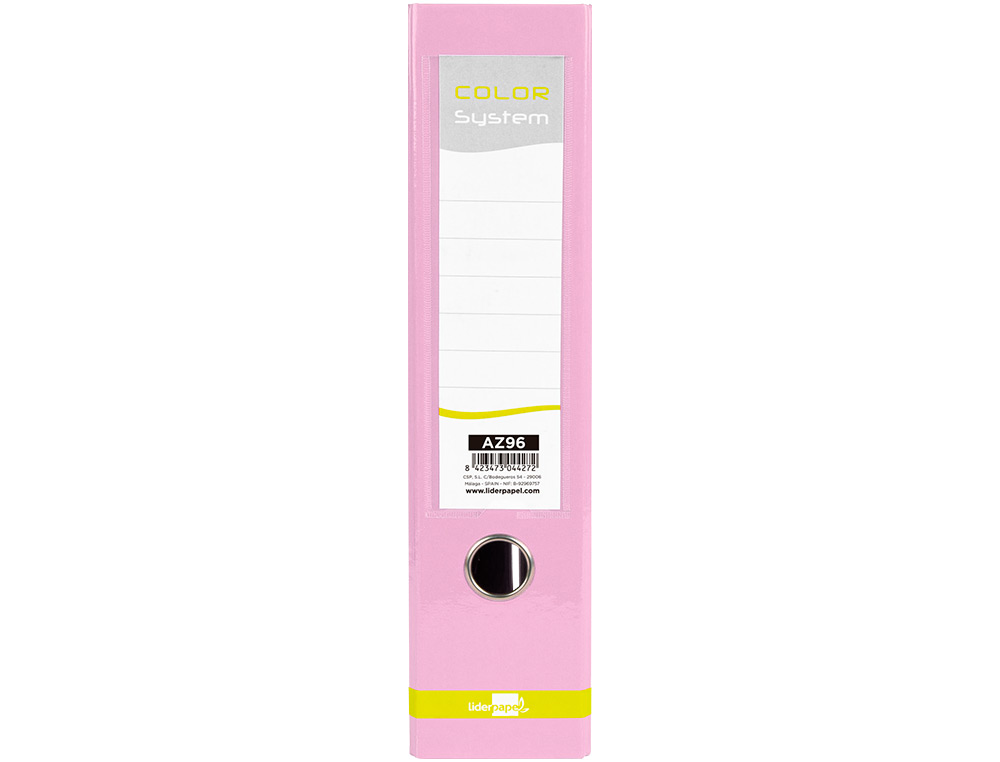 CLASSEUR A LEVIER LIDERPAPEL A4 COLOR SYSTEM DOS DE 80 MM  COLORIS ROSE