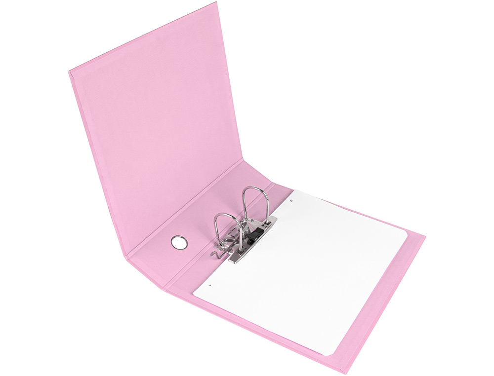 CLASSEUR A LEVIER LIDERPAPEL A4 COLOR SYSTEM DOS DE 80 MM  COLORIS ROSE