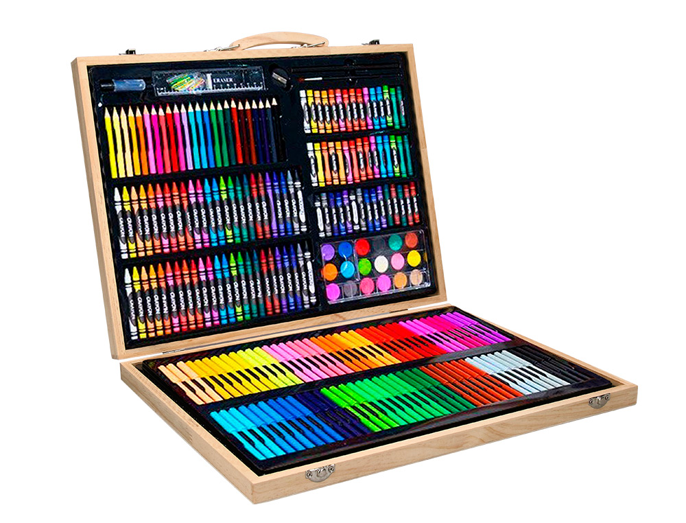 SET DE PINTURE LIDERPAPEL BOIS 245 PIECES BOITE DE 49X36,6X4,5 CM