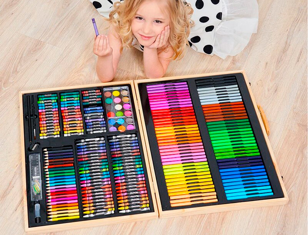 SET DE PINTURE LIDERPAPEL BOIS 245 PIECES BOITE DE 49X36,6X4,5 CM