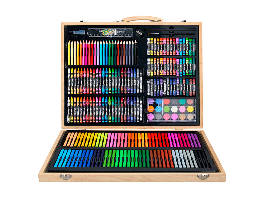SET DE PINTURE LIDERPAPEL BOIS 245 PIECES BOITE DE 49X36,6X4,5 CM