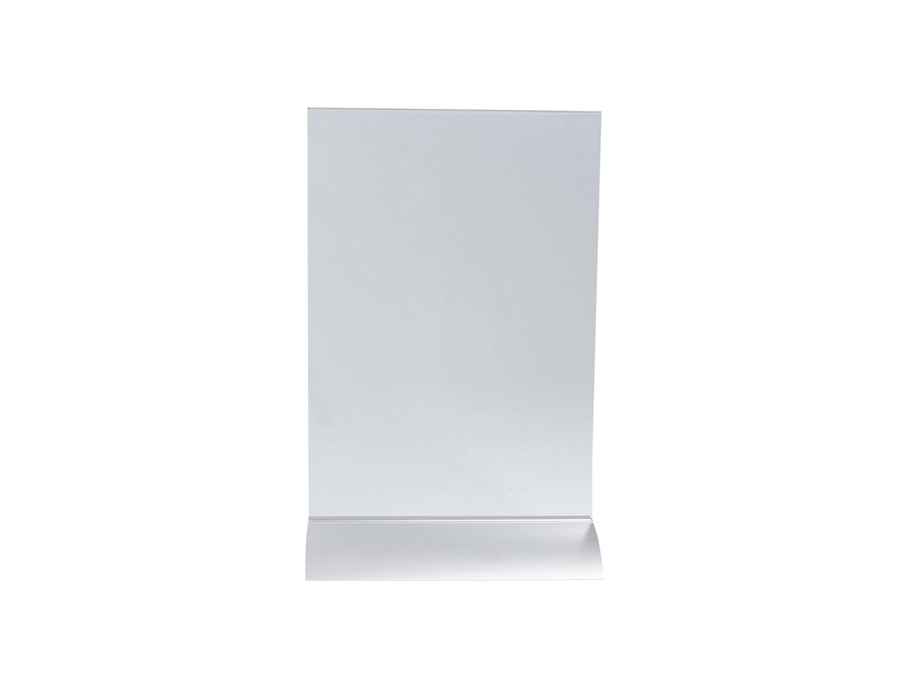 PORTE-VISUEL EXACOMPTA ACRYLIQUE VERTICAL A4 SOCLE   ALUMINIUM COLORIS CRISTAL
