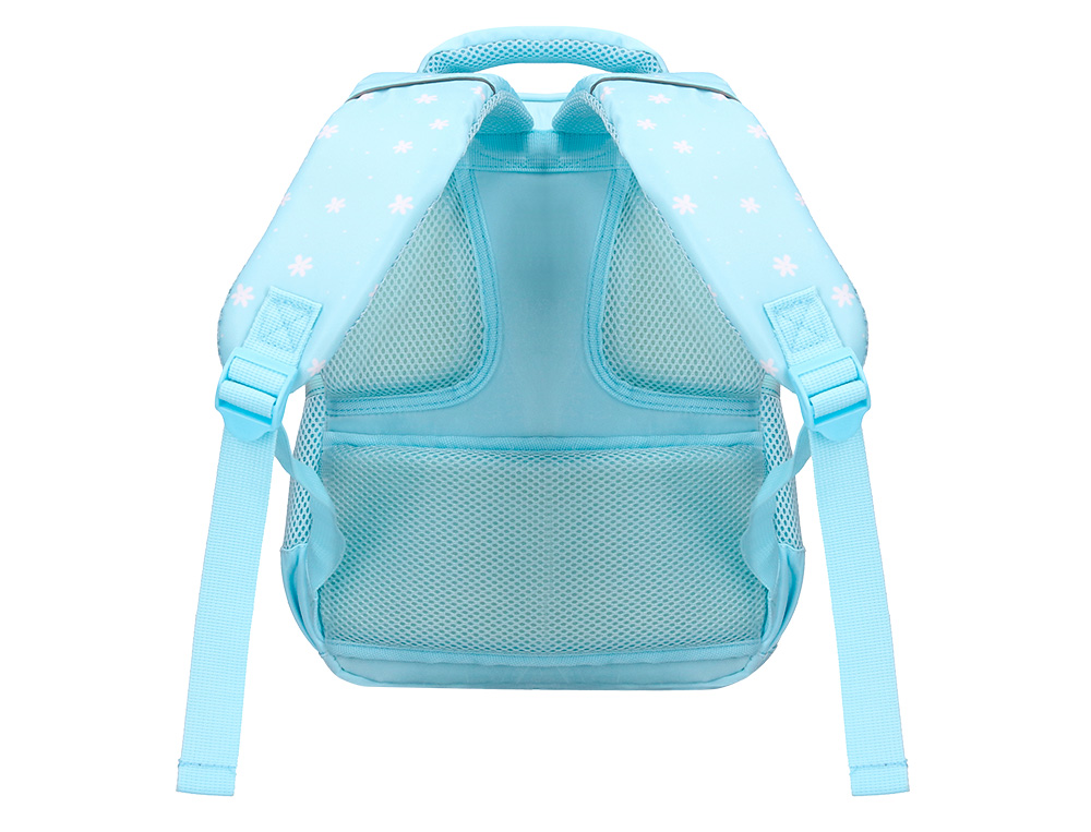 SAC A DOS LIDERPAPEL SCOLAIRE FLEURS 350X110X270MM COLORIS  BLEU CIEL
