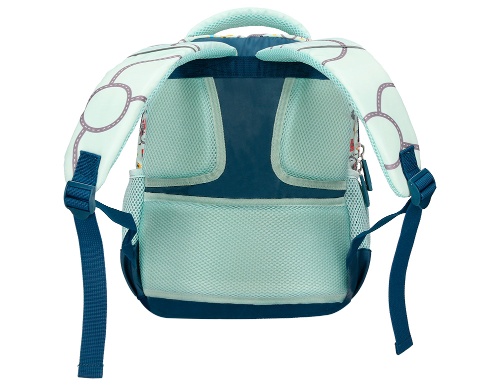 SAC A DOS LIDERPAPEL SCOLAIRE VOITURE 350X110X270MM COLORIS VERT D'EAU