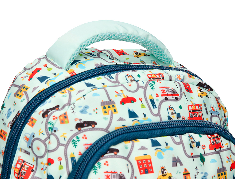 SAC A DOS LIDERPAPEL SCOLAIRE VOITURE 350X110X270MM COLORIS VERT D'EAU