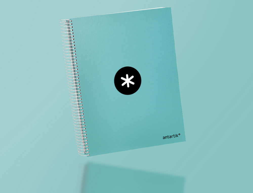 CAHIER SPIRALE ANTARTIK A4 240P 90G REMBORDE QUADRILLAGE 5MM MICROPERFORE 5 BANDES 4 TROUS COLORIS MENTHE