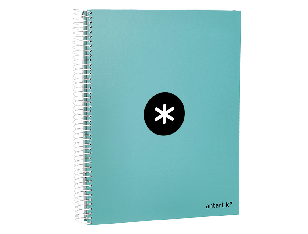CAHIER SPIRALE ANTARTIK A4 240P 90G REMBORDE QUADRILLAGE 5MM MICROPERFORE 5 BANDES 4 TROUS COLORIS MENTHE