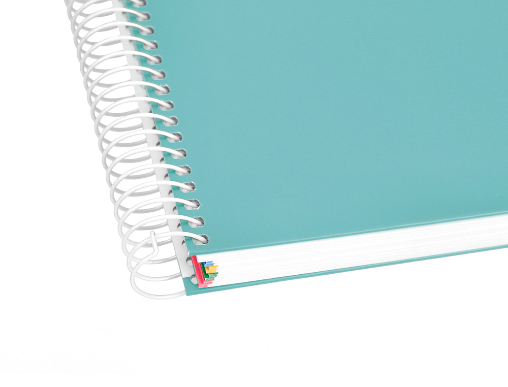 CAHIER SPIRALE ANTARTIK A4 240P 90G REMBORDE QUADRILLAGE 5MM MICROPERFORE 5 BANDES 4 TROUS COLORIS MENTHE