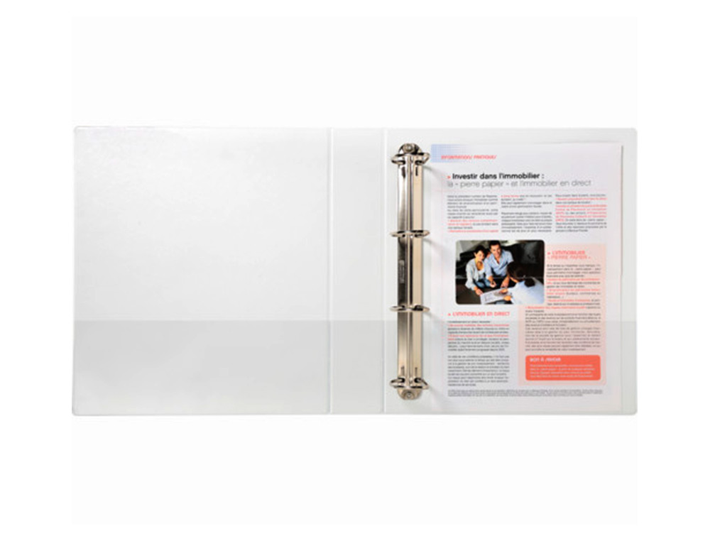 CLASSEUR EXACOMPTA KREACOVER 4 ANNEAUX 40MM A4+ CARTON RECOUVERT POLYPROPYLNE DOS 64MM PERSONNALISABLE BLANC