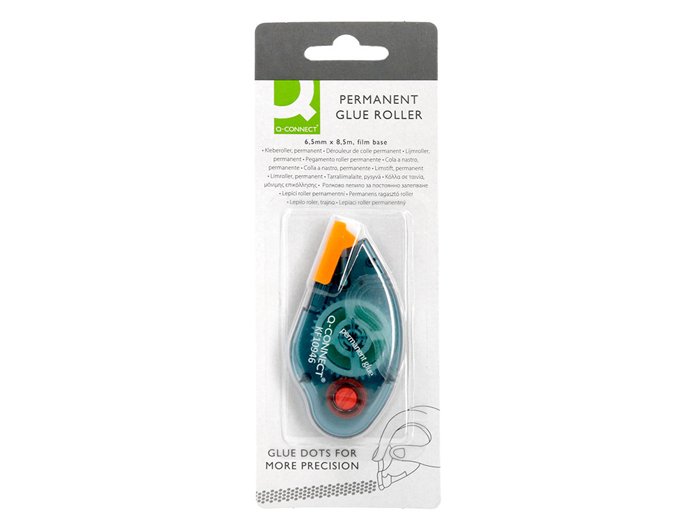 COLLE Q-CONNECT ROLLER CO PERMANENT COLORIS BLEU TRANSPARENT 6.5MMX8.5M