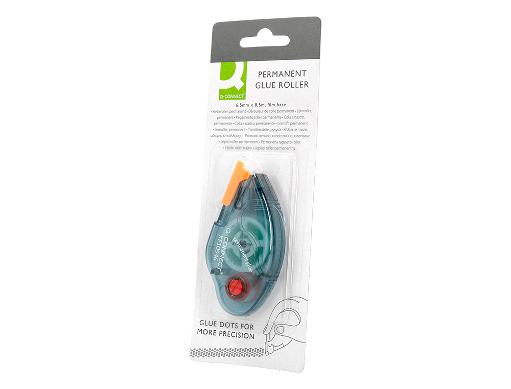 COLLE Q-CONNECT ROLLER CO PERMANENT COLORIS BLEU TRANSPARENT 6.5MMX8.5M