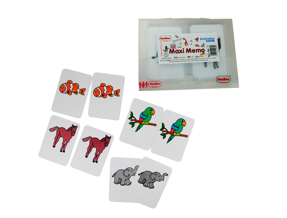 JEU DE CARTES HENBEA ANIMAUX PLASTIQUE FLEXIBLE 12X8.5CM SET 24 UNITɕS