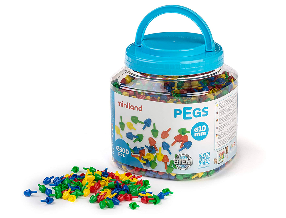 JEU MINILAND PEGS POT DE 2600 PICES DE 10 MM