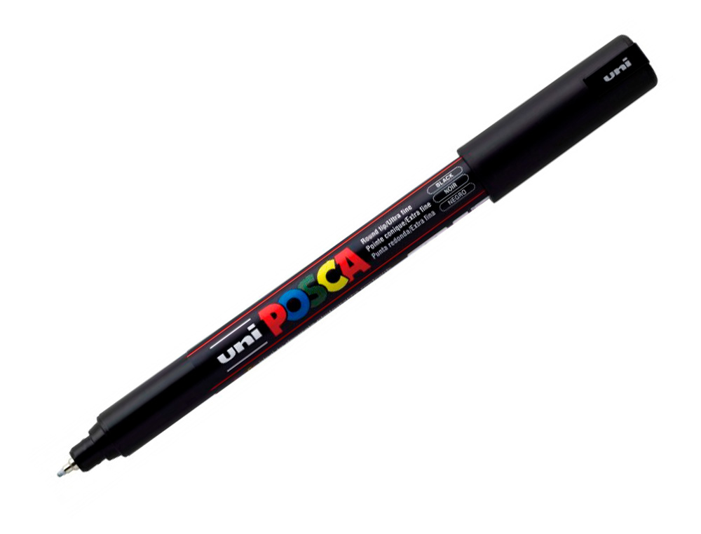 MARQUEUR POSCA PC1MR BASE EAU POINTE CALIBREE EXTRA FINE 0,7MM NOIR SANS/ODEURS/ALCOOL/SOLVANT TOUS