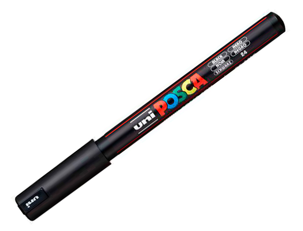 MARQUEUR POSCA PC1MR BASE EAU POINTE CALIBREE EXTRA FINE 0,7MM NOIR SANS/ODEURS/ALCOOL/SOLVANT TOUS