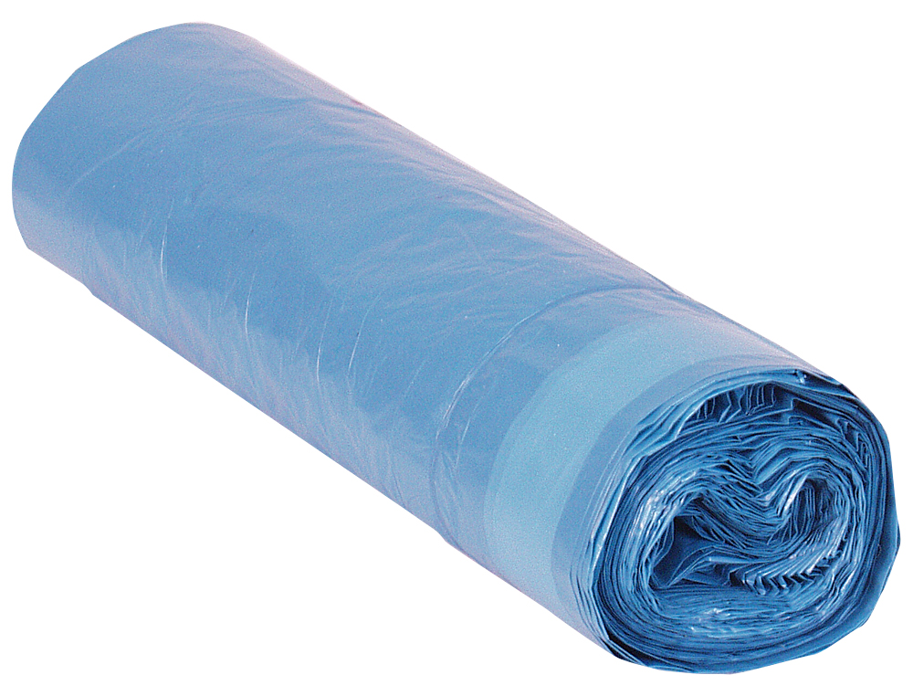 SAC POUBELLE DOMESTIQUE 52X60CM CALIBRE 70 CAPACIT 20L COLORIS BLEU ROULEAU 20 UNITS