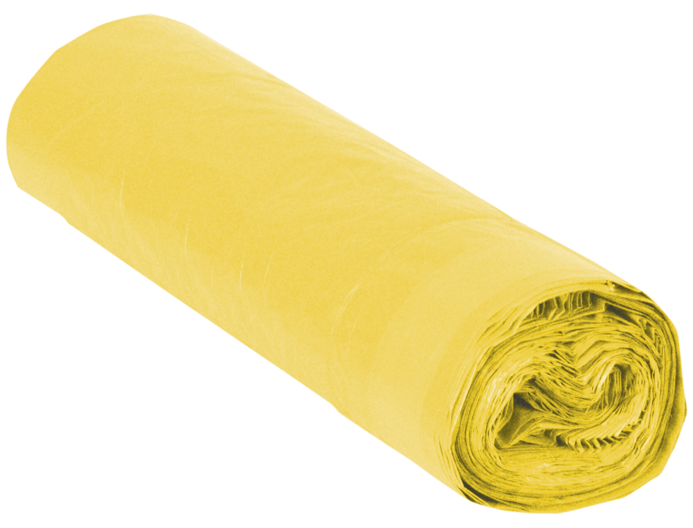 SAC POUBELLE INDUSTRIEL 85X105CM CALIBRE 110 CAPACITÉ 100L COLORIS JAUNE ROULEAU 10 UNITÉS