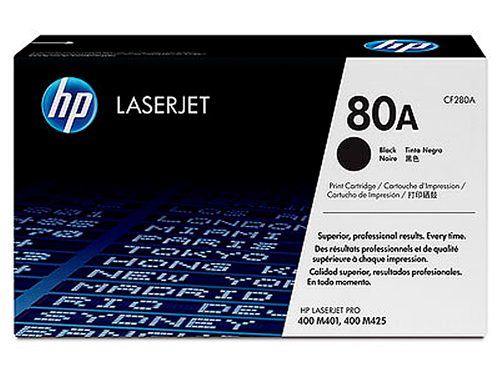 TONER LASER HP 80A CF280A POUR LASERJET PRO 400M401/400M425 COULEUR NOIR 2700P