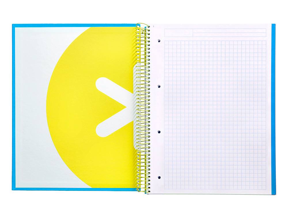 CAHIER SPIRALE ANTARTIK A4 240P 90G COUVERTURE REMBORDEE QUADRILLAGE 5MM 4 TROUS COIL-LOCK COLORIS BLEU