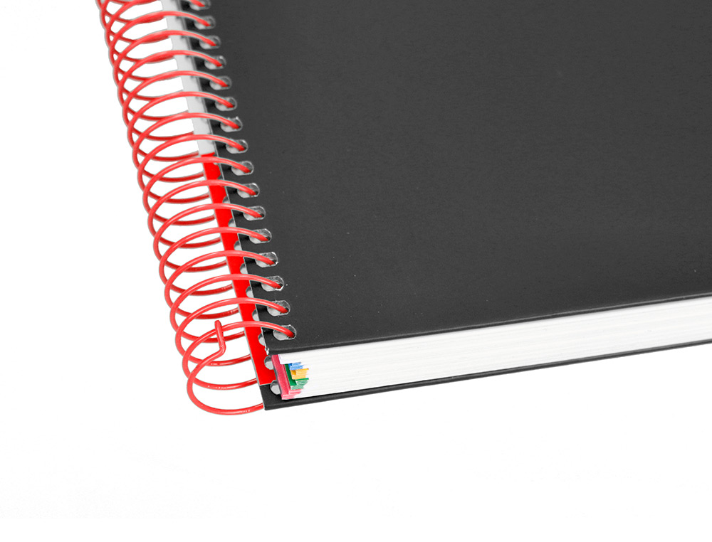 CAHIER SPIRALE ANTARTIK A4 240P 90G COUVERTURE REMBORDEE QUADRILLAGE 5MM 4 TROUS       COIL-LOCK COLORIS NOIR