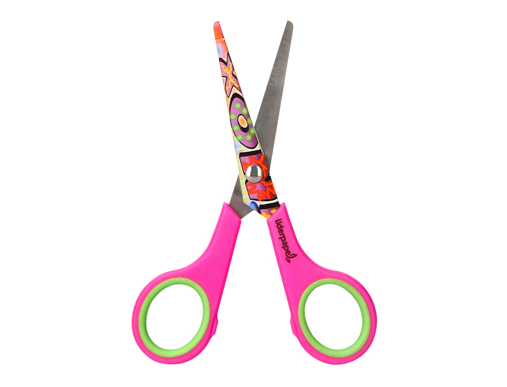 CISEAUX LIDERPAPEL DCOR 5/8 ANS LAMES ACIER INOXYDABLE DCORES POINTE ARRONDIE ANTI-COUPE 140MM
