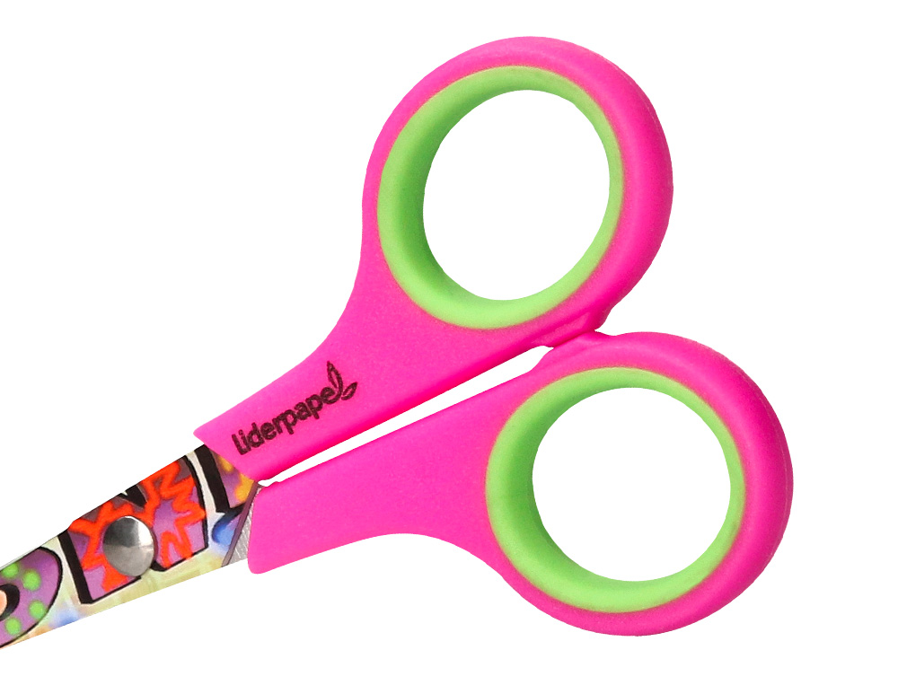 CISEAUX LIDERPAPEL DCOR 5/8 ANS LAMES ACIER INOXYDABLE DCORES POINTE ARRONDIE ANTI-COUPE 140MM