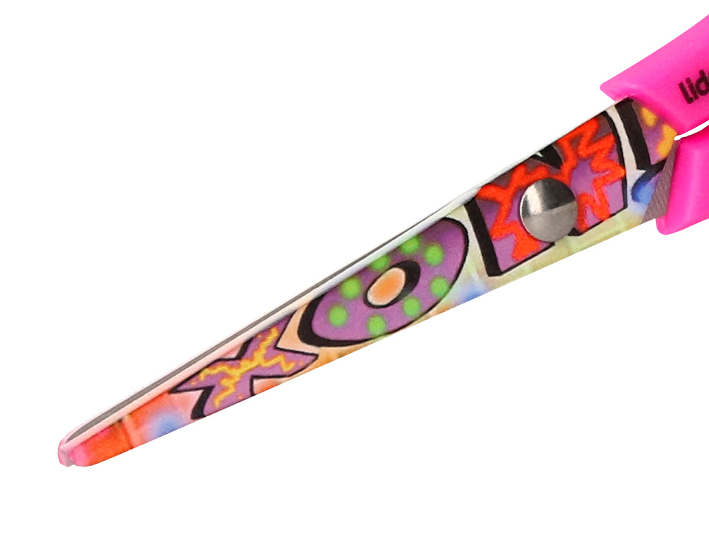 CISEAUX LIDERPAPEL DCOR 5/8 ANS LAMES ACIER INOXYDABLE DCORES POINTE ARRONDIE ANTI-COUPE 140MM