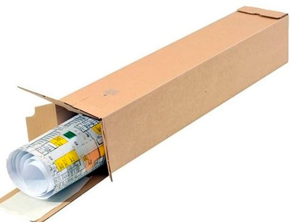 TUBE D'EXPEDITION CARRE Q-CONNECT CARTON 1020X150X150MM 3MM EPAISSEUR GRANDE RESISTANCE PROTECTION OBJETS CYLINDRIQUES