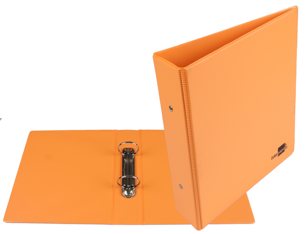 CLASSEUR LIDERPAPEL 2 ANNEAUX RONDS 40MM A5 CARTON REMBORDÉ PVC COLORIS ORANGE