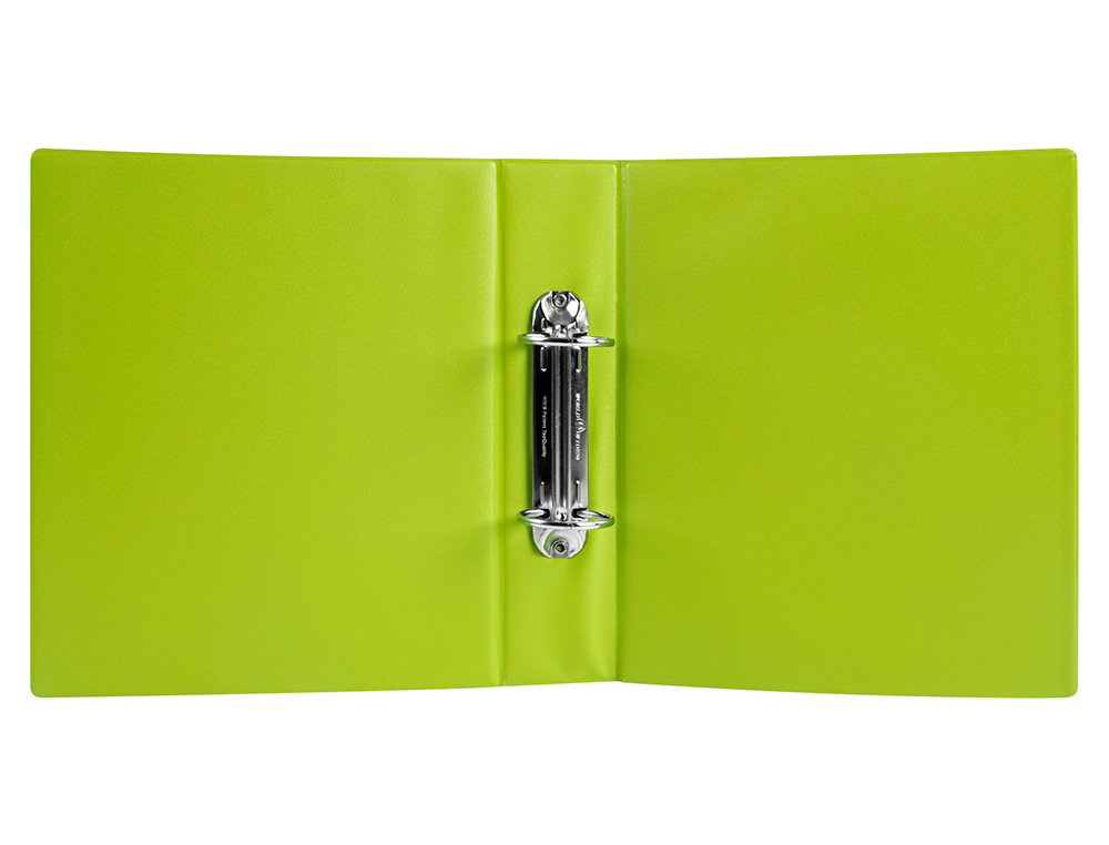 CLASSEUR LIDERPAPEL 2 ANNEAUX RONDS 40MM A5 CARTON REMBORDÉ PVC COLORIS VERT PISTACHE